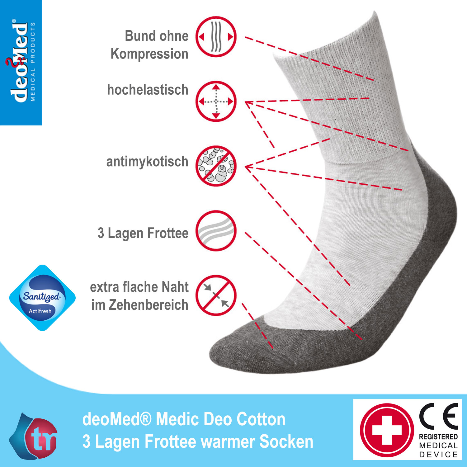 Socken DeoMed Medic Deo Cotton_ Bild 2