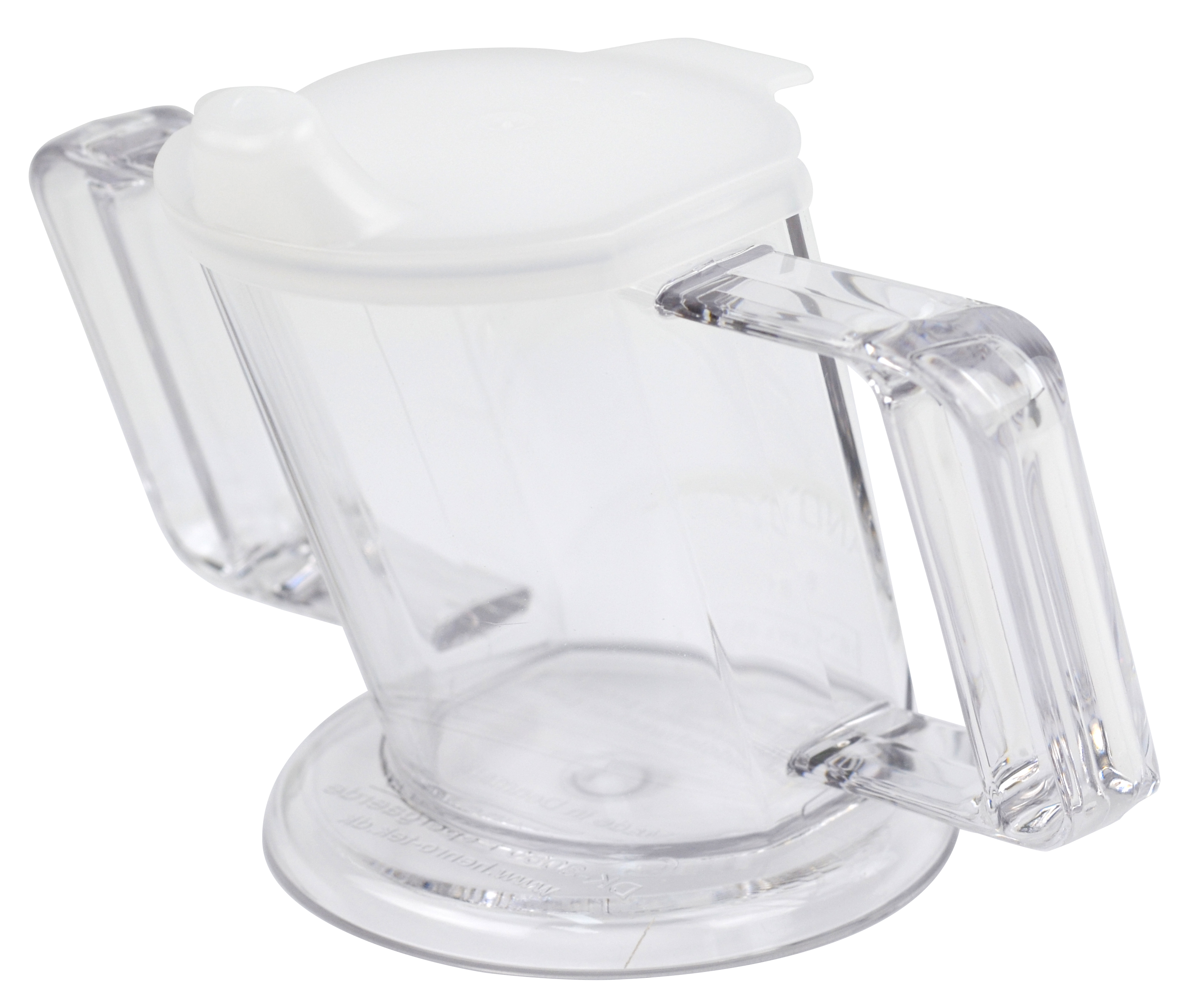 Trinkbecher HANDYCUP mit Tee-Aufsatz und 2 Griffen transparent