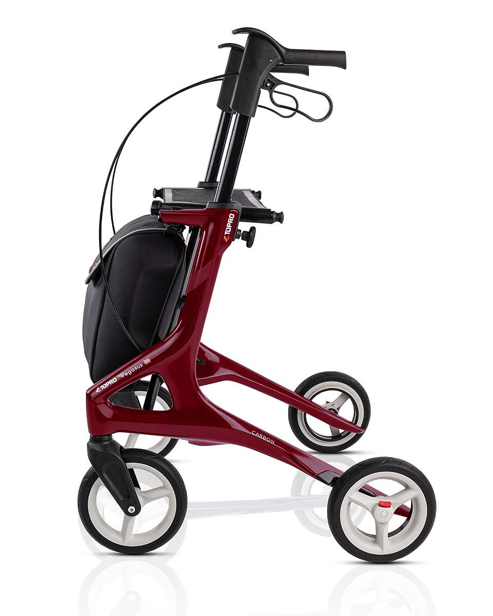 Rollator TOPRO Pegasus M, weinrot, Seitenansicht