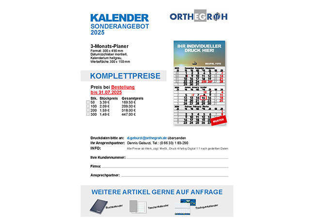 3-Monatskalender 2026 Aktion bis 31.07.2025