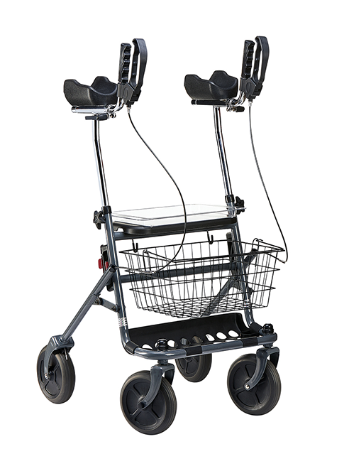 Rollator FAKTO+ ARTHRITIS mit Korb, Tablett,PU,mangan grey metallic