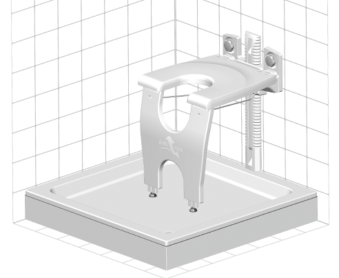Duschklappsitz varioporto, weiß