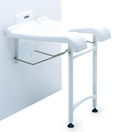 Duschklappsitz AQUATEC SANSIBAR mit Ausschnitt weiß