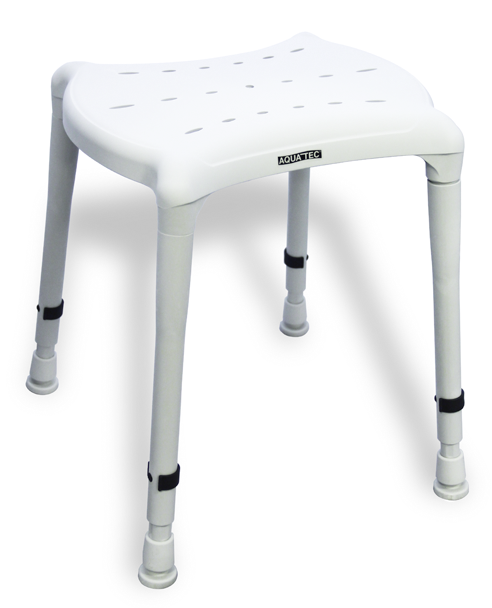 Duschhocker AQUATEC DOT mit 2 Auschnitten SH 40-55cm, grau