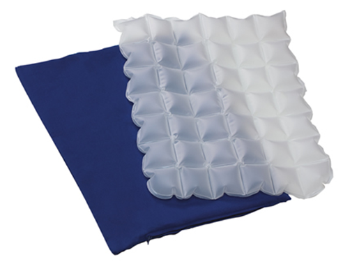 Waben-Sitzkissen, aufblasbar mit Bezug,40x34cm blau