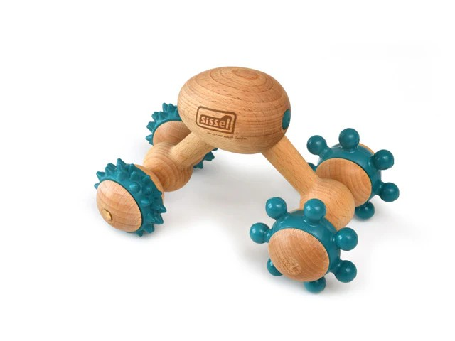 SISSEL Fit Massageroller,Ergo-Roller, holz-blau