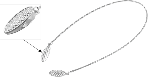 Schmuck-Serviettenkettchen mit Clips ca. 53 cm silber