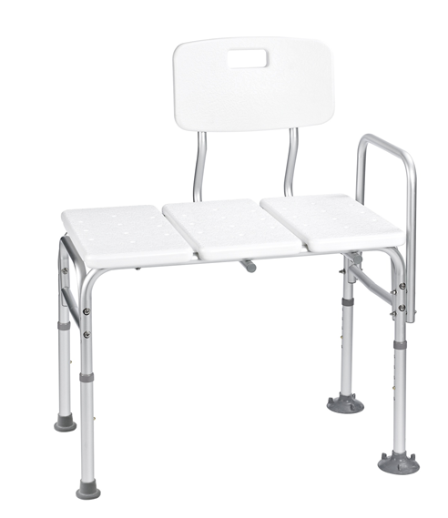Badewannen-Transferbank Aluminium weiß 70 x 41 x 53-63cm