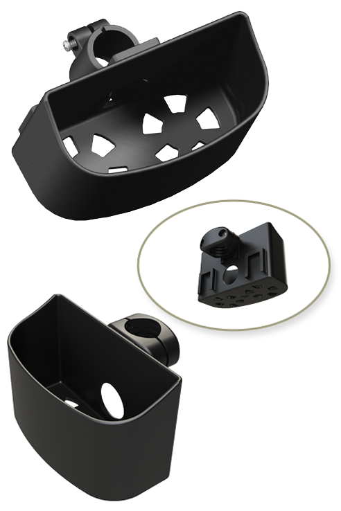 Stockhalter mit Kunststoff-Schale für 2 Stöcke 22+25mm