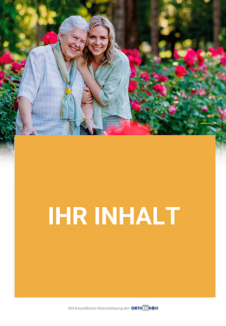 Rehaprospekt mit Eindruck auf der Rückseite