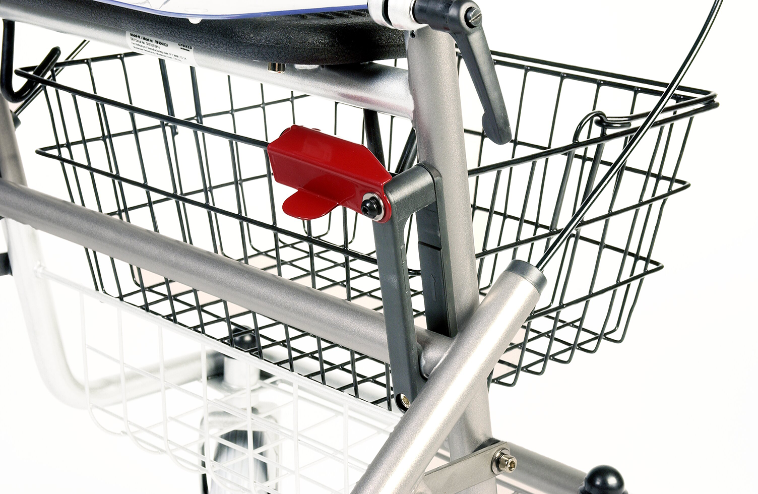 Rollator Cristallo, Detailbild Faltsicherung geöffnet