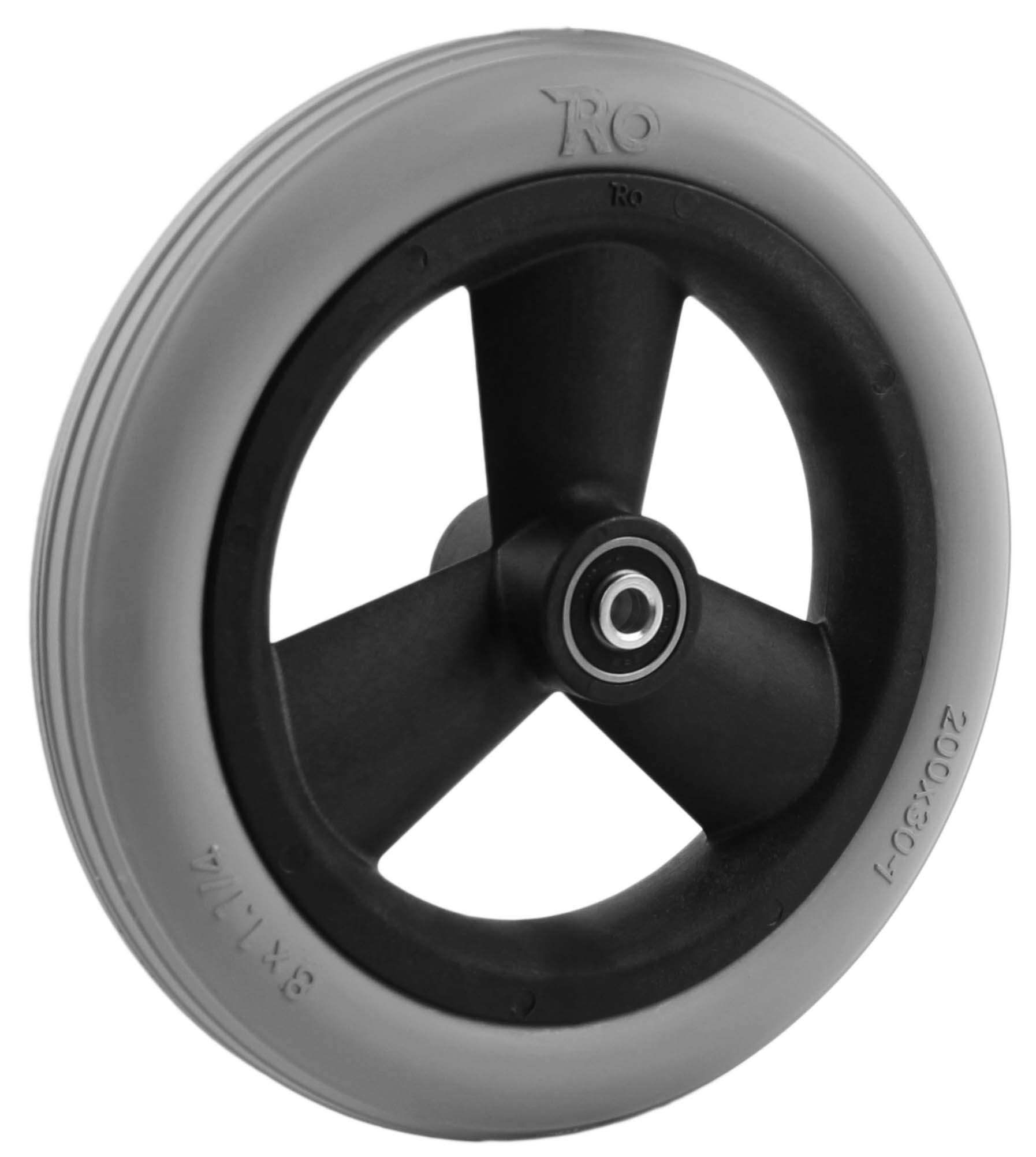 Rad mit PU-Reifen 3 Speichen Nabenlänge 60 mm