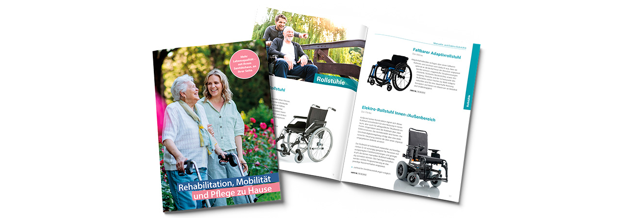 Rehaprospekt, Beratungsbroschüre Rehabilitation, Mobilität und Pflege