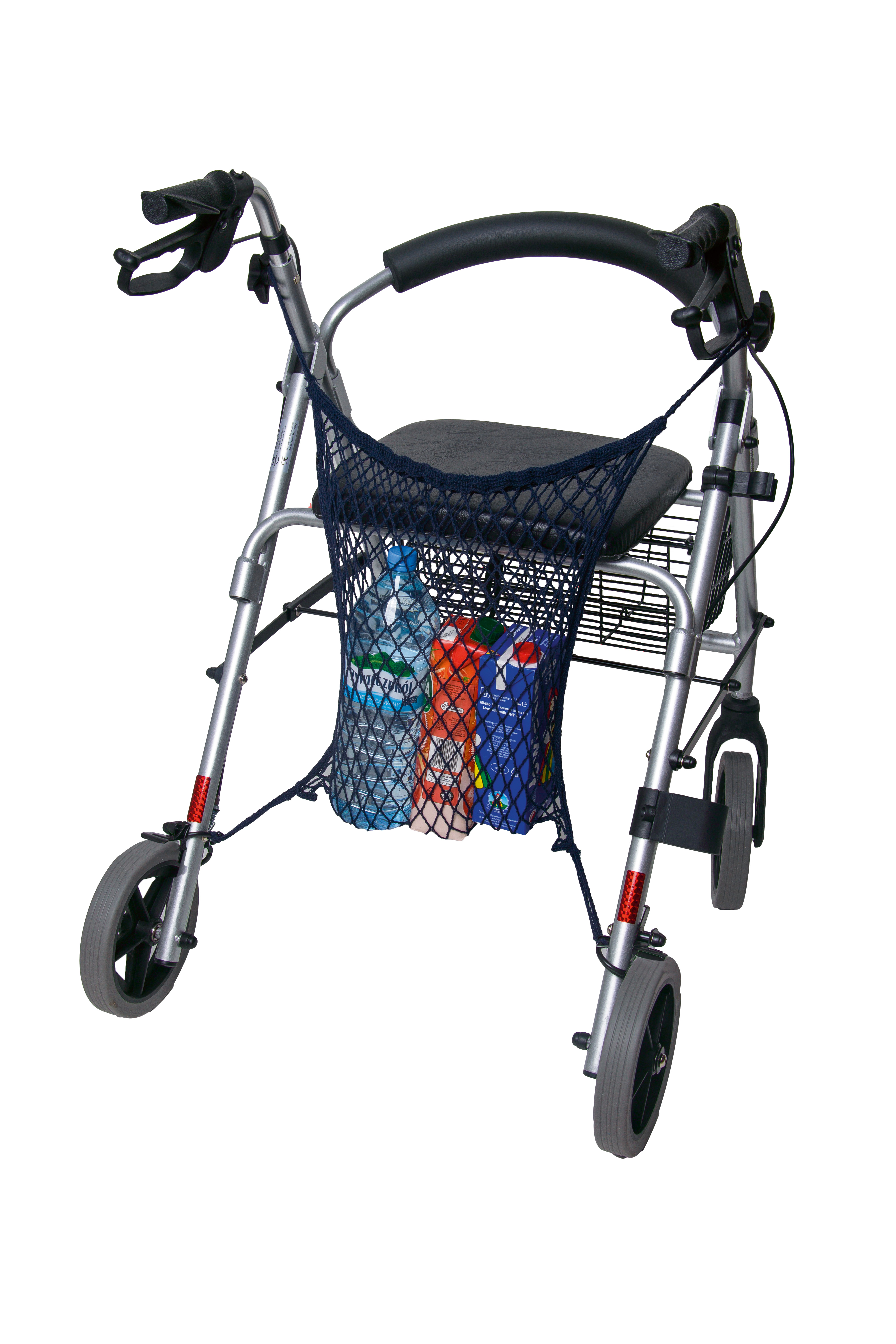 Einkaufsnetz (blau) für Rollstuhl, Rollator oder Gehgestell Anwendung