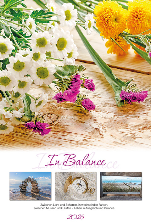 In Balance, Format 210 x 310 mm, Werbeeindruck 210 x 40 mm