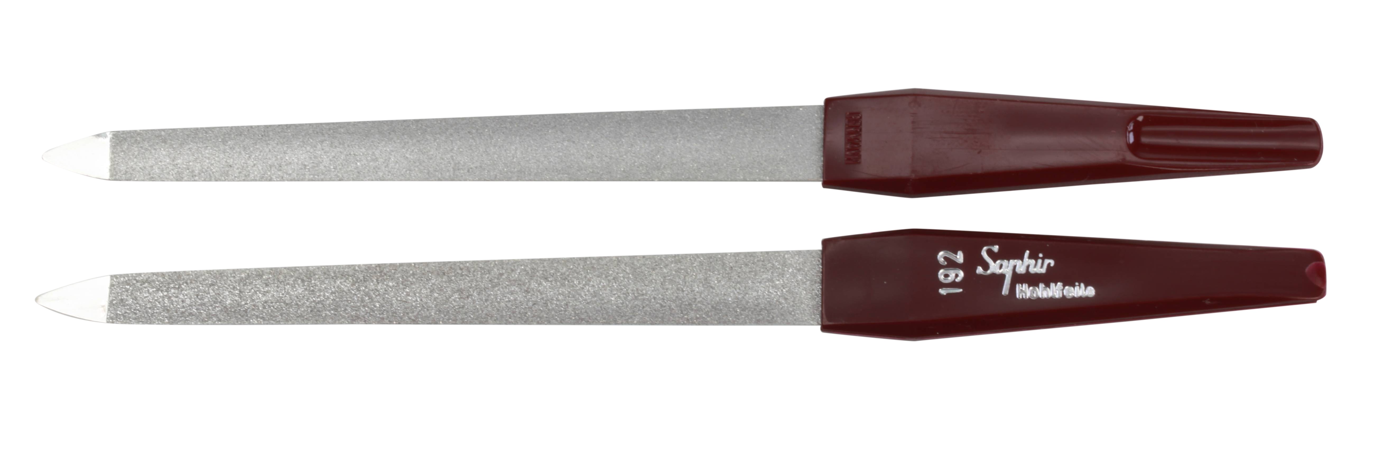 Saphir-Formfeile mit hohlem Blatt, 17cm spitz