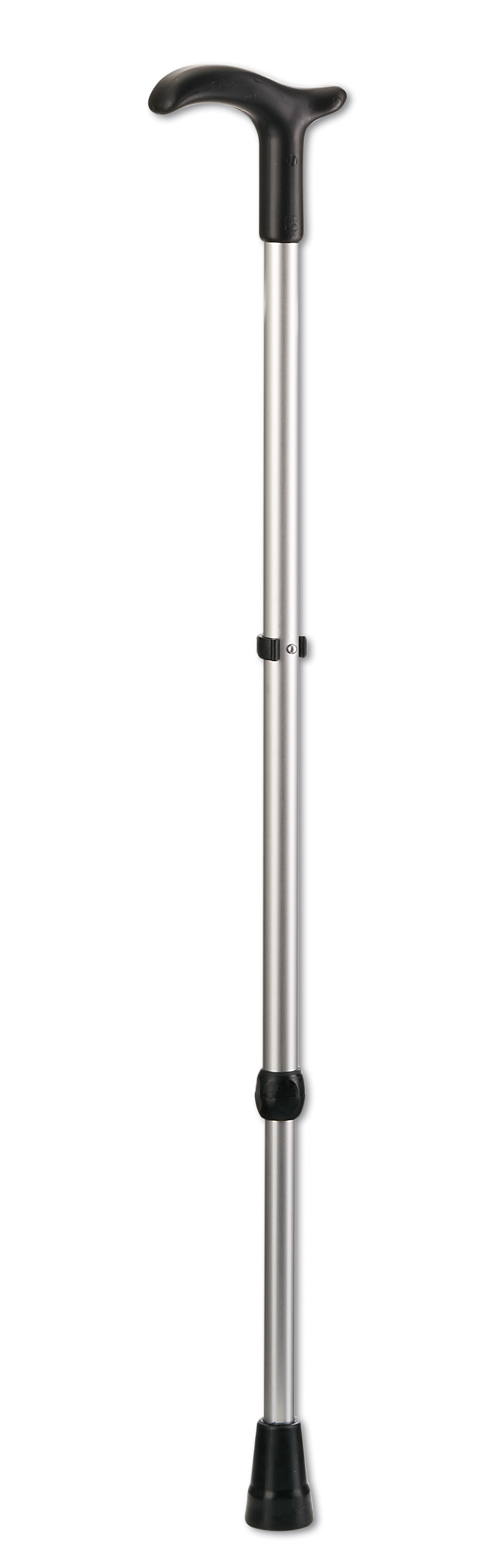 Gehstock Simplex mit Fritzgriff verstellbar silber-schwarz
