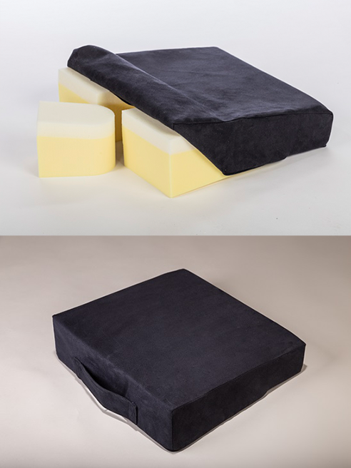 Aufstehhilfe 40x43x12/8cm VELOURS schwarz