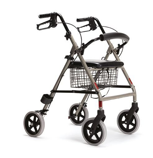Leichtgewicht-Rollator ECO-light II mit Sitz und Rückenstütze champagner