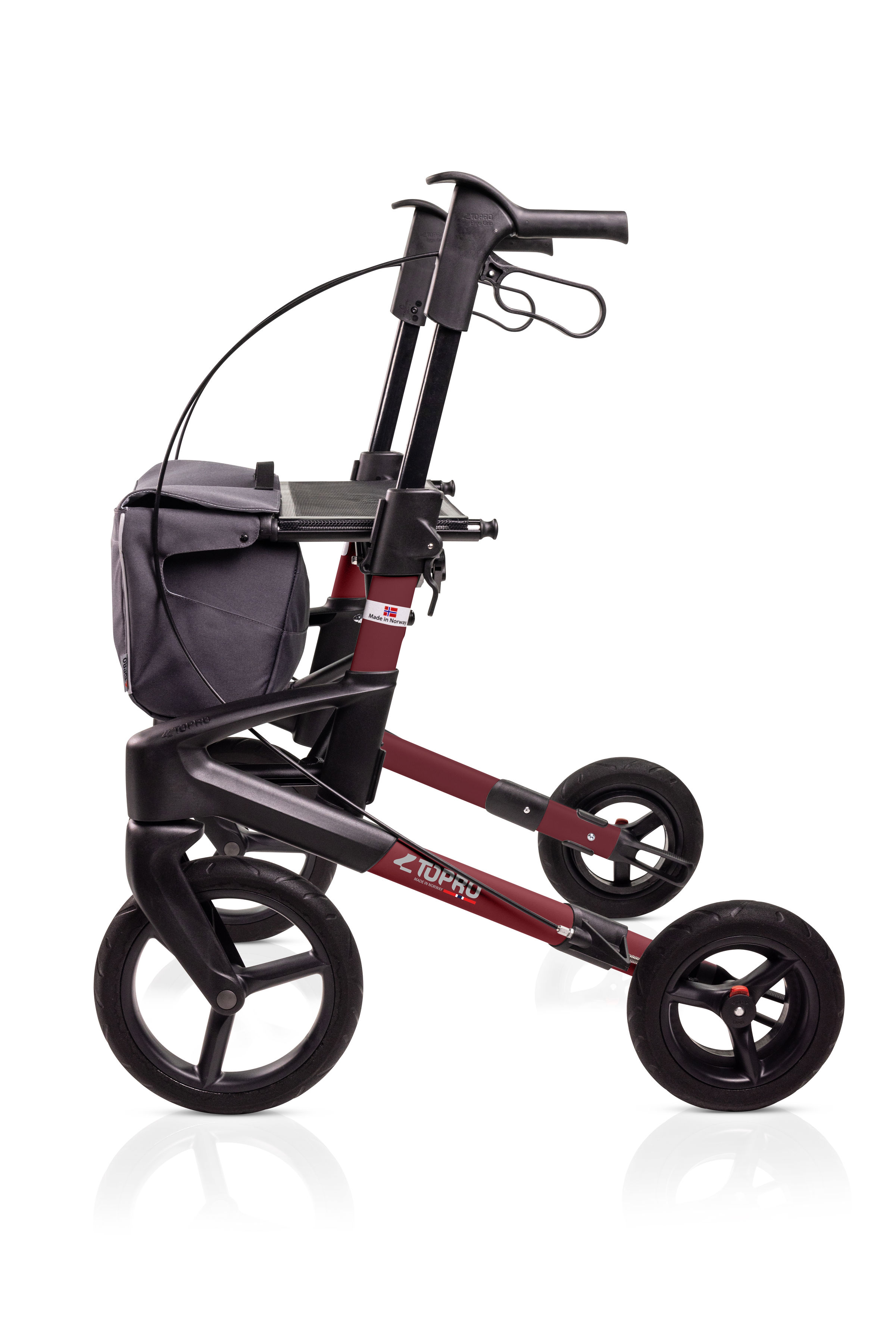 Rollator Olympos ATR Black Series OFF road wheels, rot, Seitenansicht