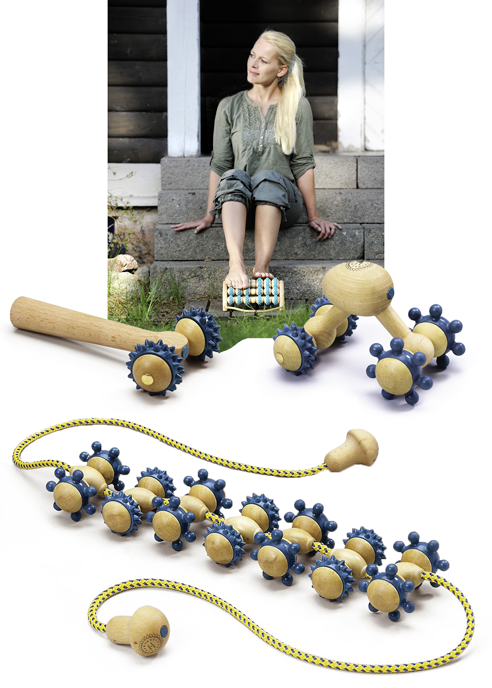 SISSEL Fit Massageroller,Ergo-Roller®, holz-blau