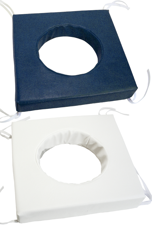 Toilettenstuhlkissen 42x42x6cm Kunstleder blau