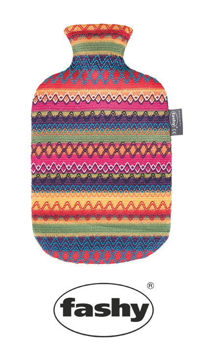 Wärmflasche 2l mit Bezug im Peru-Design