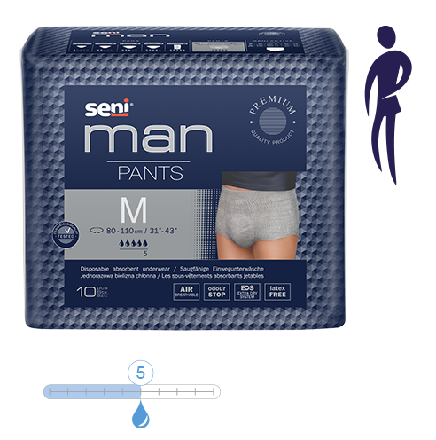 Seni Man Pants Medium, Hüfte 80 - 110 cm (VPE: 1 Karton 8 x 10 Stück)