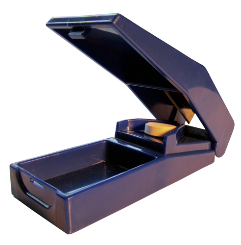 Tablettenzerteiler STANDARD mit Depotfach blau