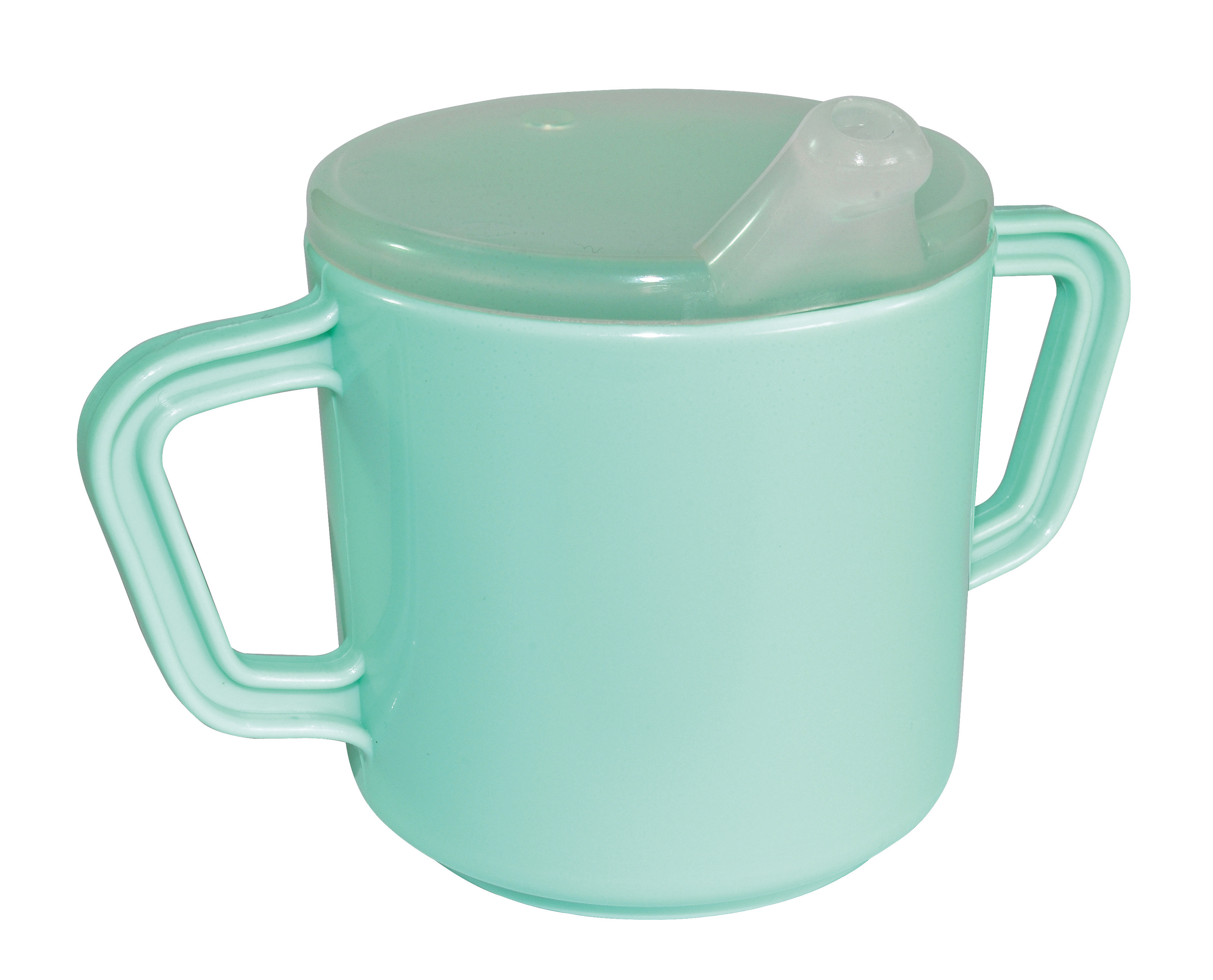 Trinkbecher mit 2 Henkeln elfenbein pastell grün