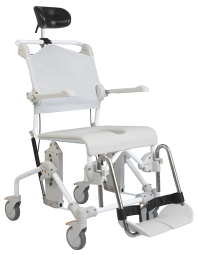 Dusch- und Toilettenrollstuhl Swift Mobil Tilt-2 mit Eimerhalter,grau
