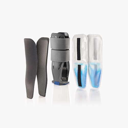 Sprunggelenksorthese MalleoStabil mit Air/Gel-Polster grau, kompettes Set