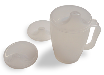 Einnehmebecher mit Griff, 3 Deckeln 4, 8 und 12 mm Öffnung 250 ml