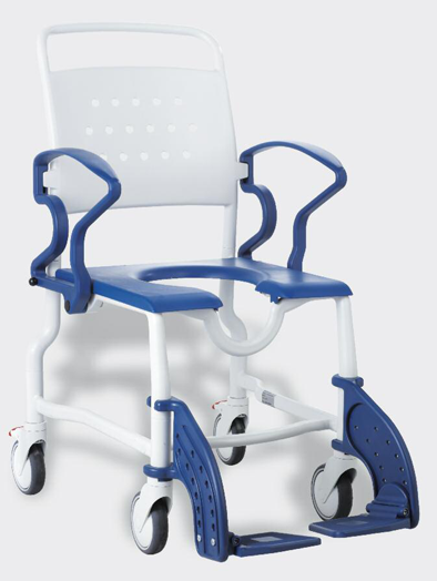 Duschrollstuhl ERFURT 5" Räder grau-blau