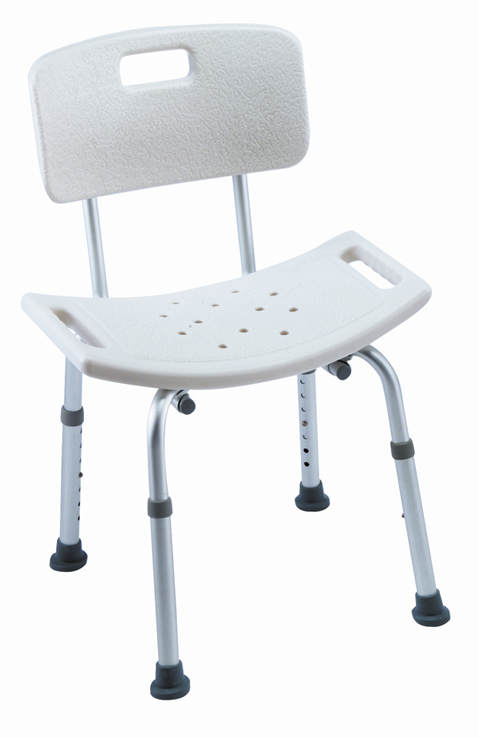 Invacare Duschstuhl H296 Cadiz mit Rückenlehne, weiß