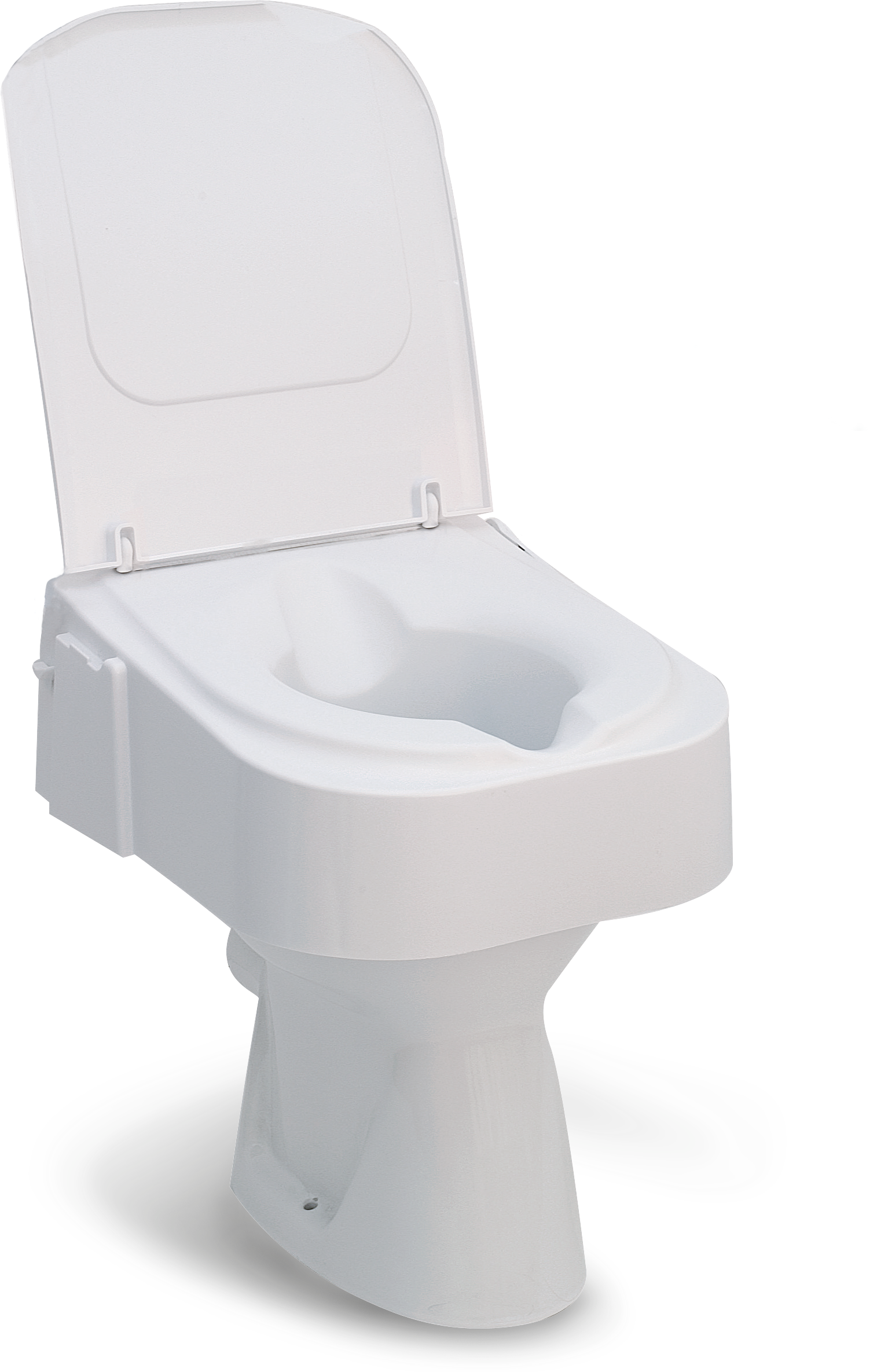 Toilettensitzerhöhung TSE 150 mit Deckel ohne Armlehnen weiß