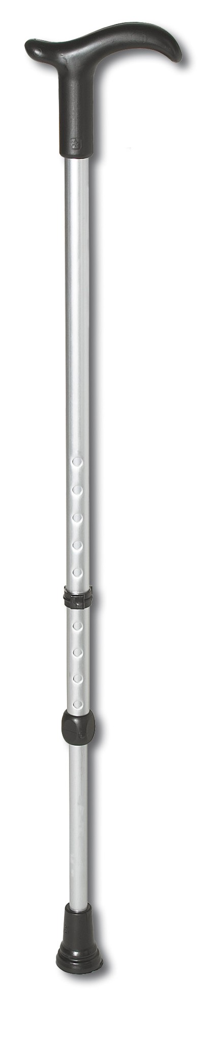 Gehstock Simplex mit Fritzgriff verstellbar, silber