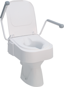 Toilettensitzerhöhung TSE 150 mit Deckel und Armlehnen weiß