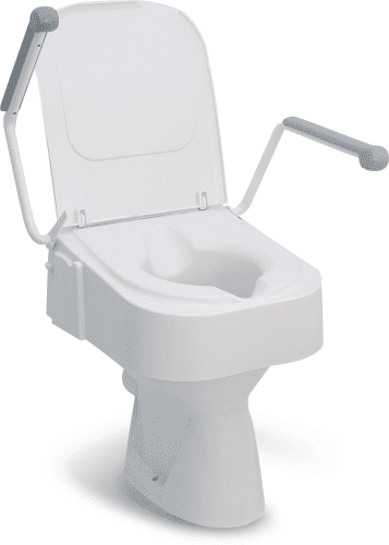 Toilettensitzerhöhung TSE 150 Plus mit Deckel und Armlehnen, weiß