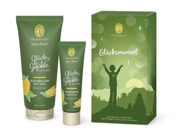 Geschenkset Glücksmoment, mit Glücksgefühle Duschbalsam und Glücksgefühle Handcreme