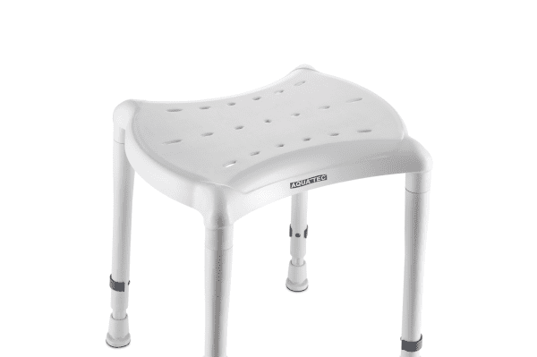 Duschhocker AQUATEC DOT mit 2 Auschnitten SH 40-55cm, grau
