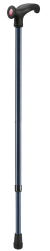 Leichtmetallstock mit anatomischem Griff, blau-metallic