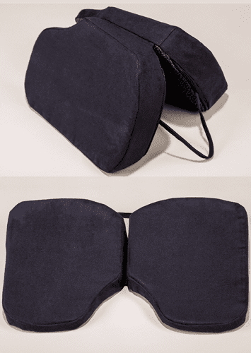 Klapp-Keilkissen 38x25x5/1cm, VELOURS schwarz