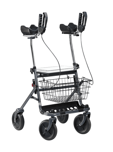 Rollator FAKTO+ ARTHRITIS mit Korb, Tablett,PU,mangan grey metallic