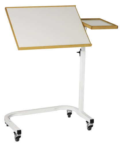 Betttisch NORDIC WEISS mit Seitenablage