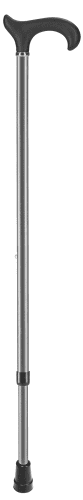 Gehstock Derby-Softgriff, metallic grau Leichtmetall
