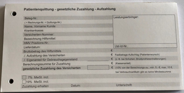 Patientenquittung gesetzliche Zuzahlung