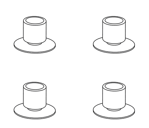 Gummifüße für TOMTAR Duschhocker/-stuhl (VPE: 4)