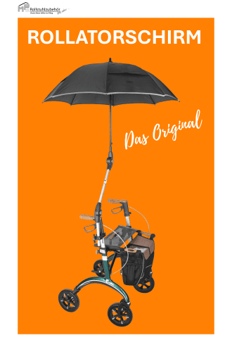 Rollatorschirm 99 2.0, passend 99% aller Rollatoren, schwarz