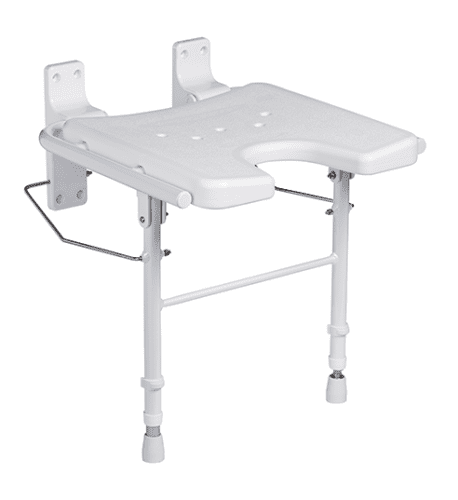 Duschklappsitz 9404-A höhenverstellbar mit Hygieneausschnitt ohne Pad weiß